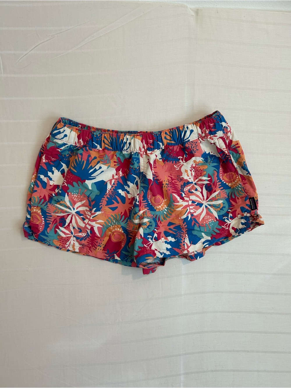 Patagonia Baggies Tropical Floral Athletic Shorts - Teal, Coral, White